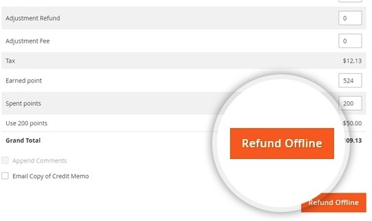 Refund offline
