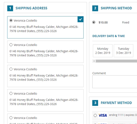 Multiple Shipping Addresses Support