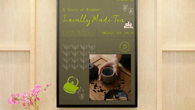 Framed foam board poster product page on a live client store
